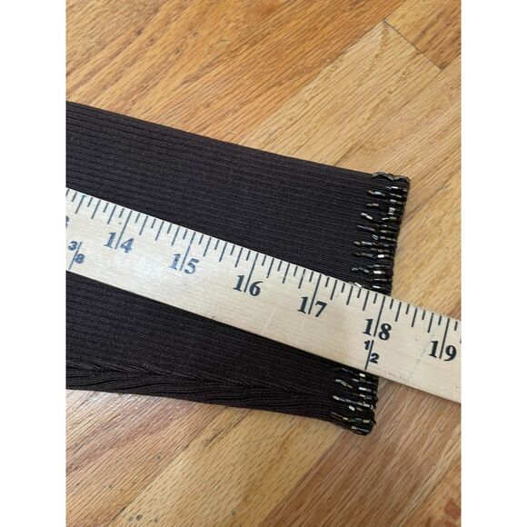 Cache Women's M Brown Blouse Silk Top Beaded Y2k Boho Scoop Neck Vintage - Picture 9 of 9